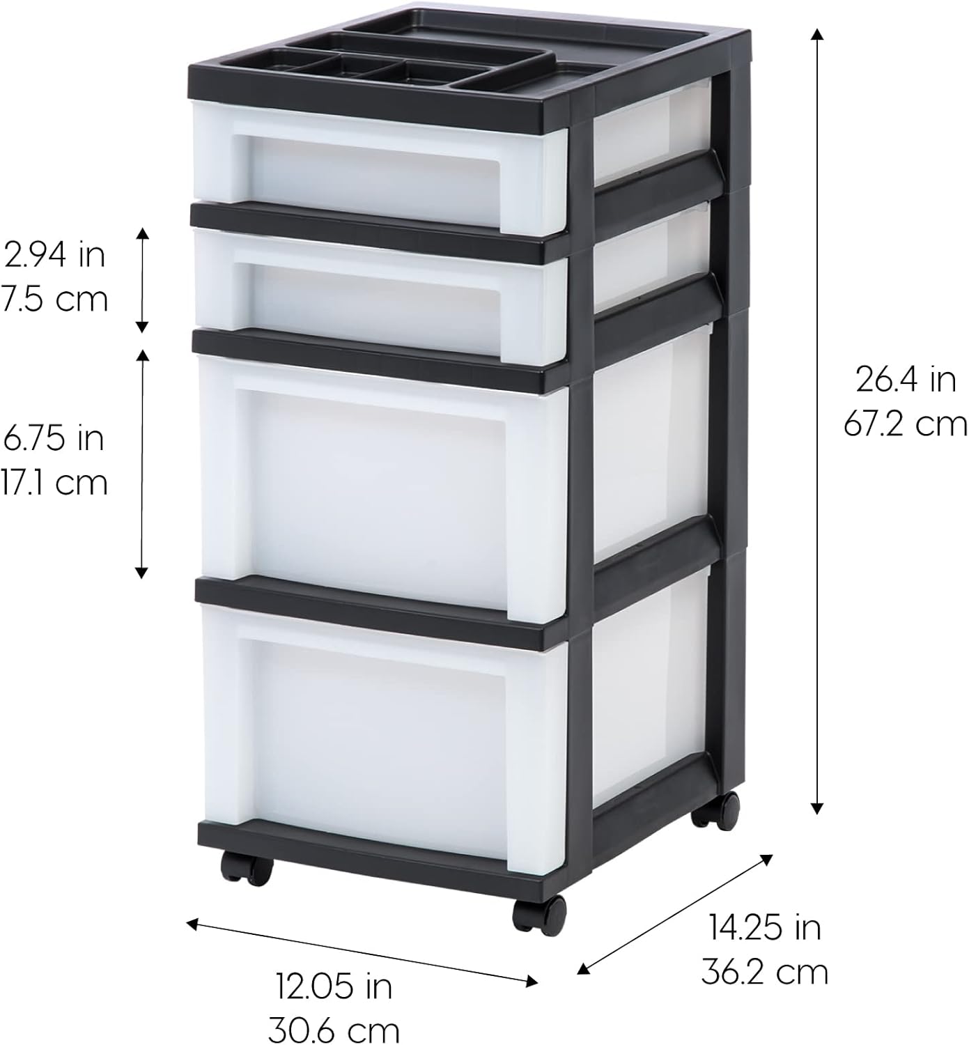 Deluxe Craft Organizer Station with Rolling Drawers