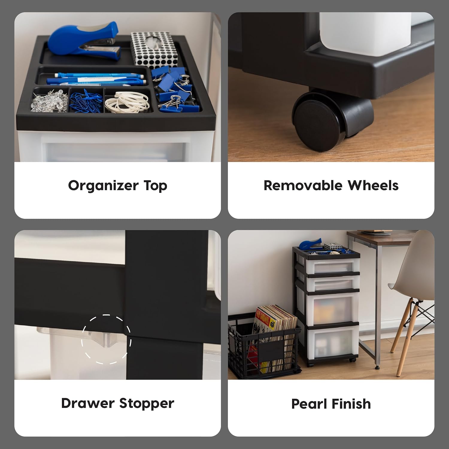 Deluxe Craft Organizer Station with Rolling Drawers