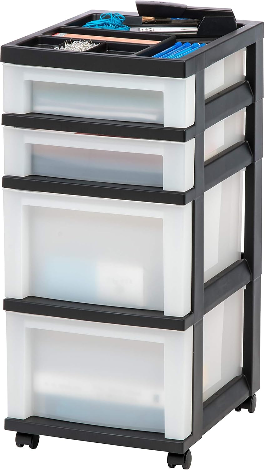 Deluxe Craft Organizer Station with Rolling Drawers