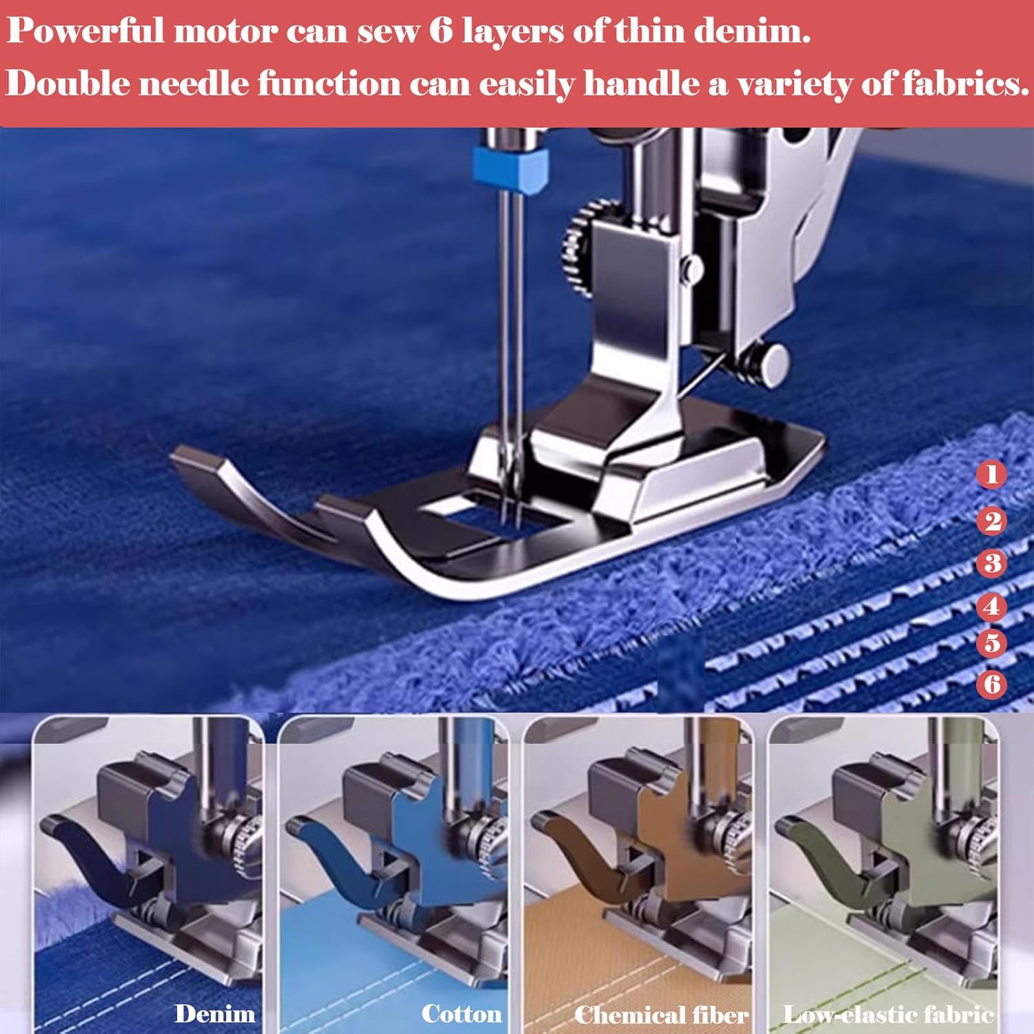 Heavy-Duty Sewing Machine with 30 Stitch Options