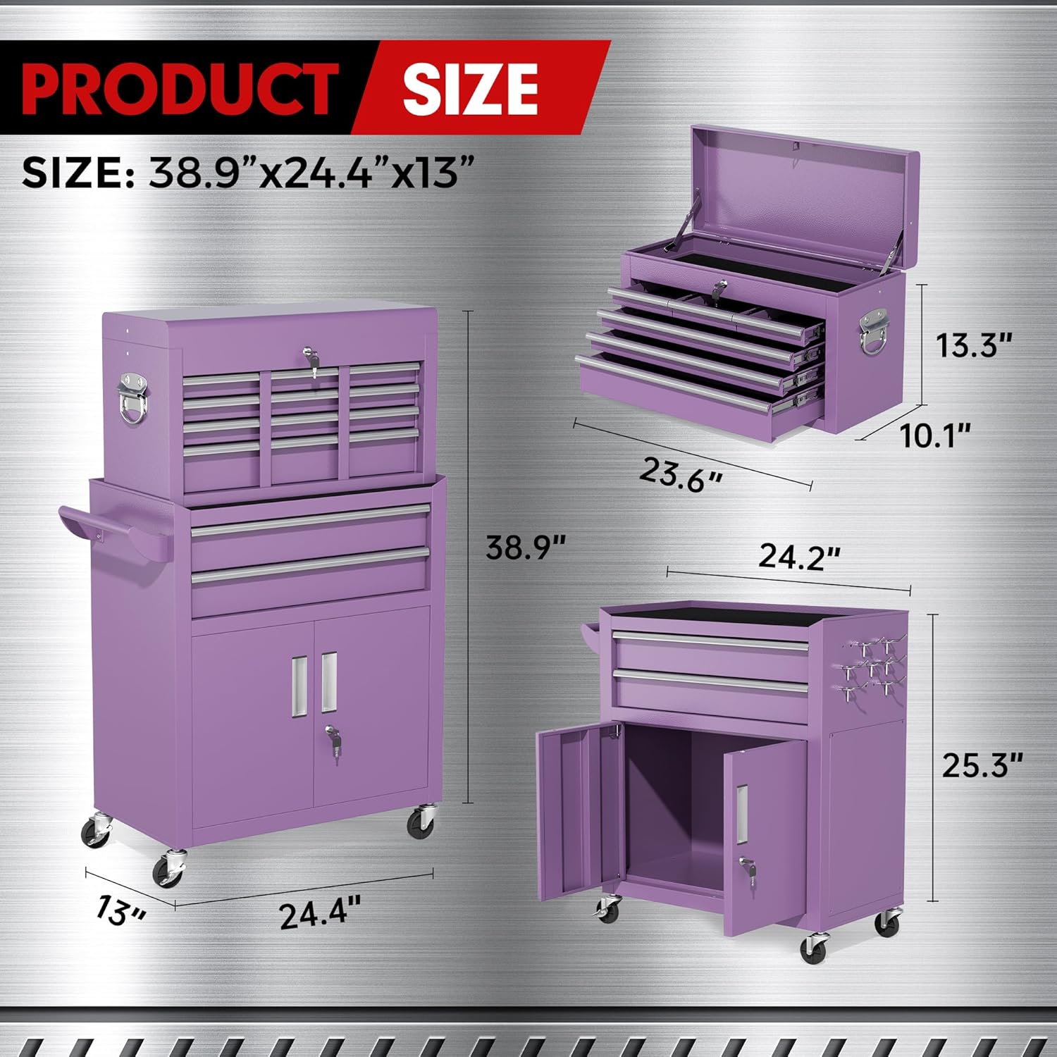 Master Crafter’s Tool Chest with Locking Wheels