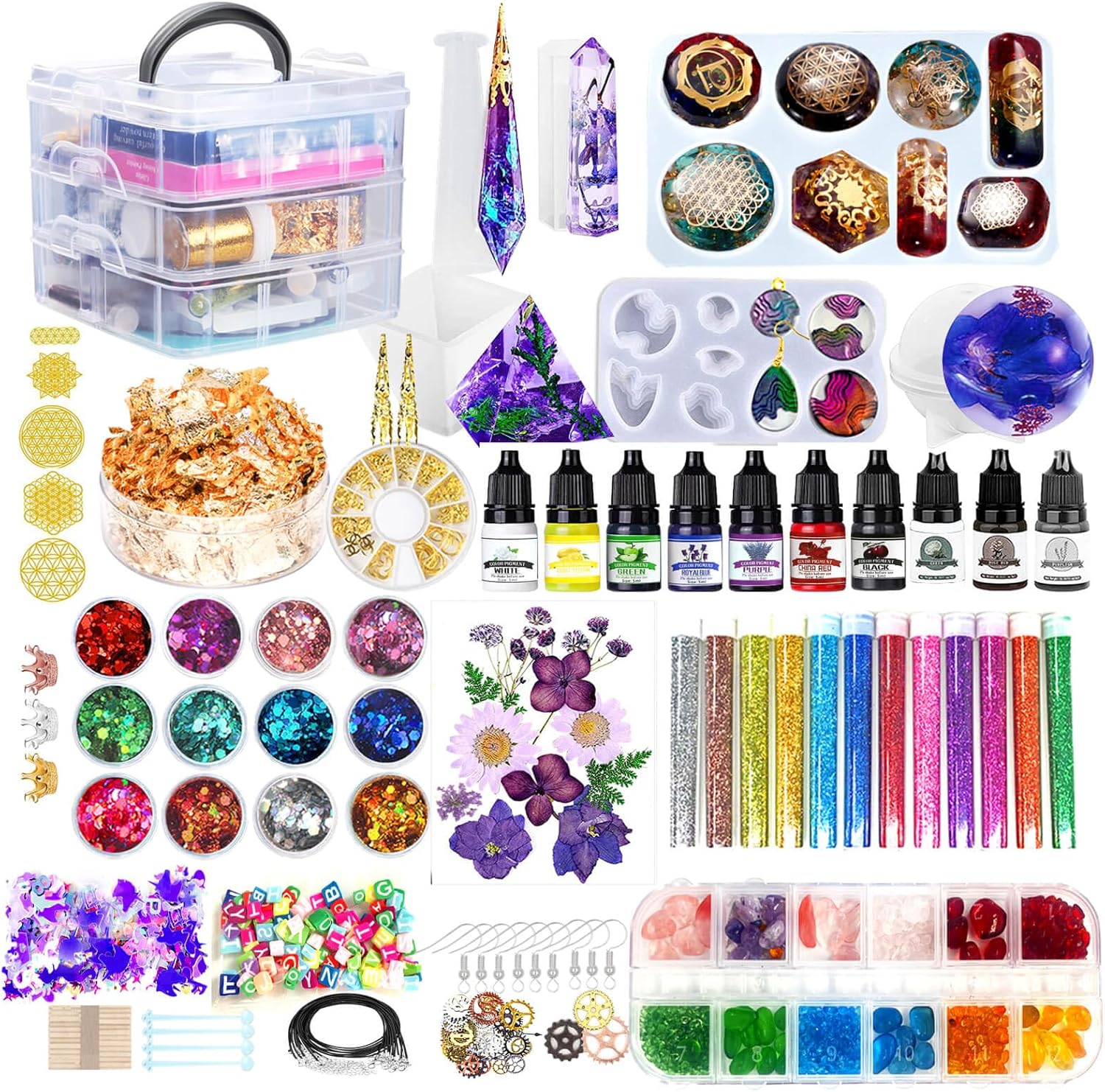 Ultimate Resin Art Starter Kit with Silicone Molds & Pigments