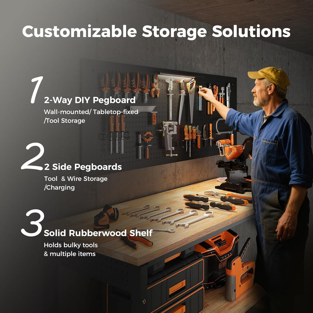 Professional Crafting Workbench with Built-in Lighting