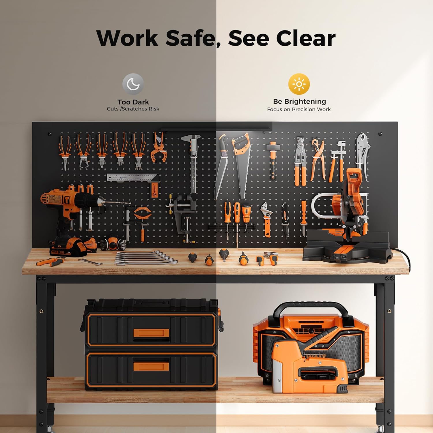 Professional Crafting Workbench with Built-in Lighting