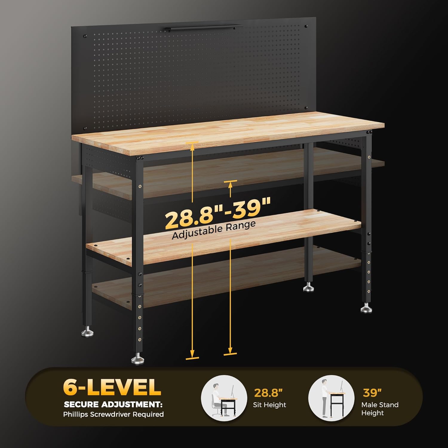 Professional Crafting Workbench with Built-in Lighting