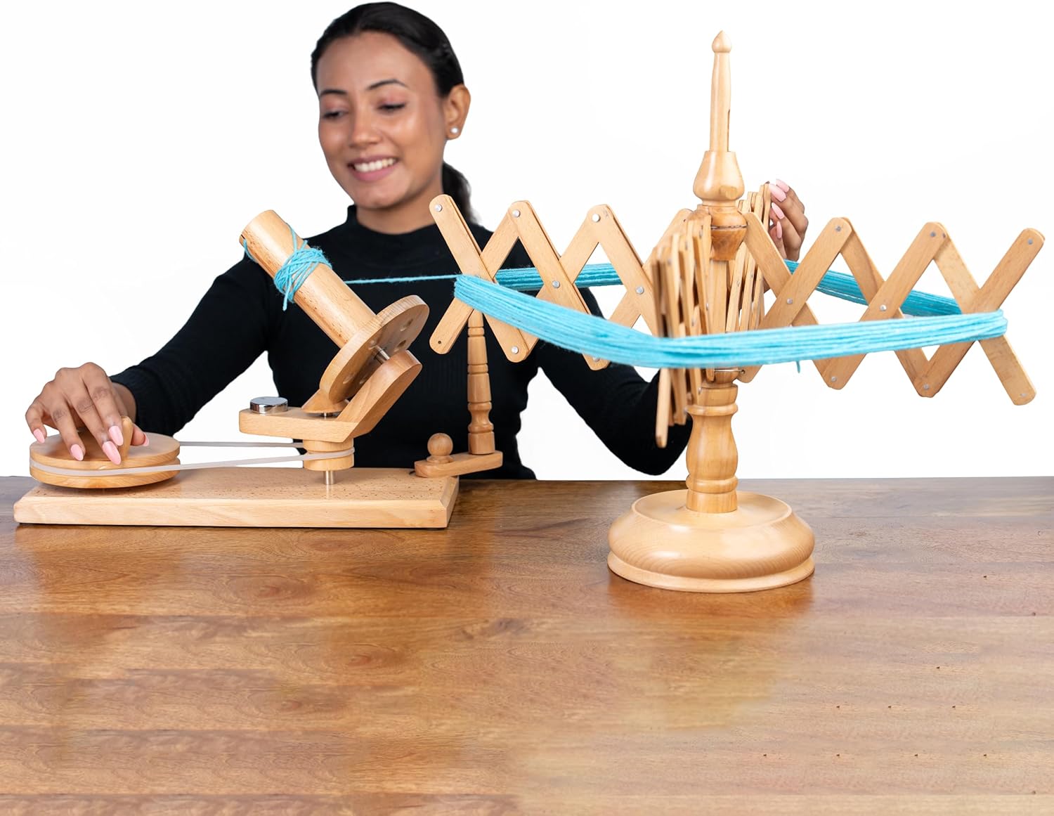 Artisan Wooden Yarn Swift & Skein Winder Set