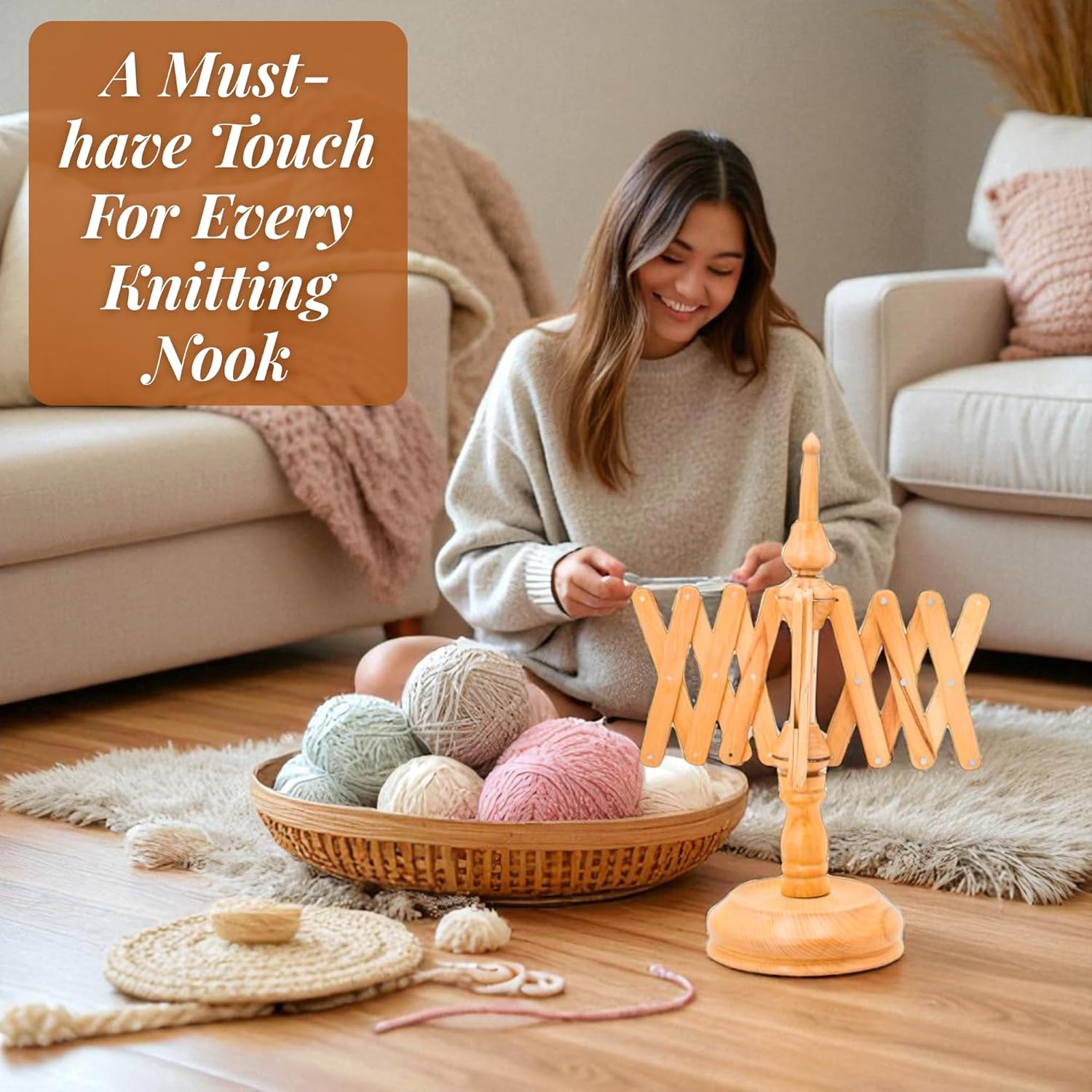 Artisan Wooden Yarn Swift & Skein Winder Set